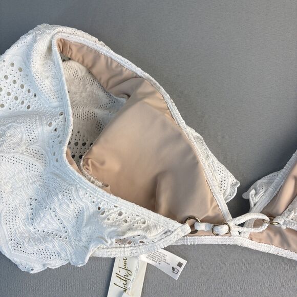 New S Bikini Mia Ruffle Sleeve Crop Top Skimpy or Full Bottom Lined Padded $188 - Picture 10 of 12